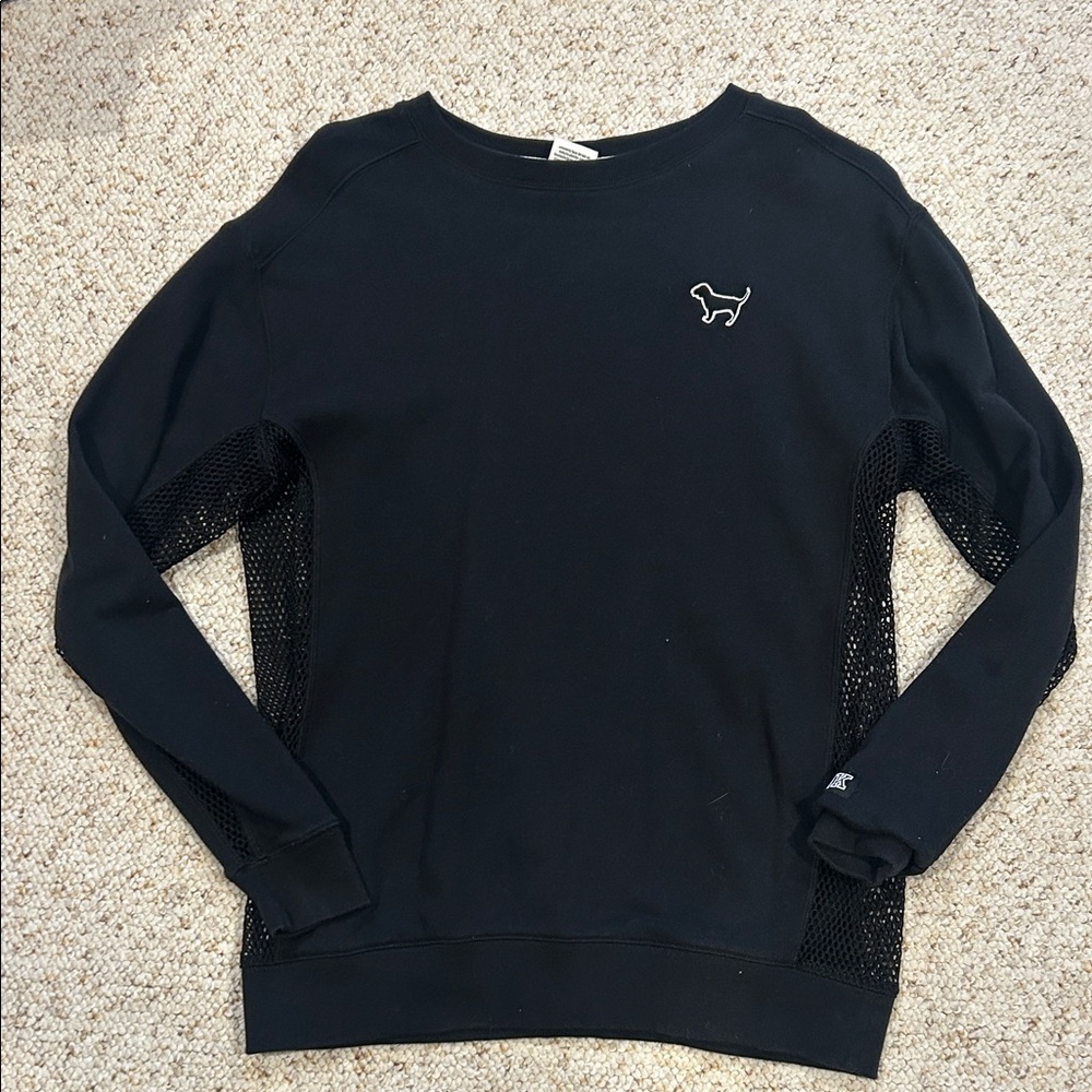 Victoria’s Secret PINK Black Women's Sweater with Mesh Accent Sides